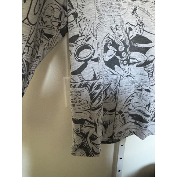 Marvel Comics Retro Long Sleeve Shirt Men’s Size Small Cotton Gray Comic Print - Picture 4 of 8